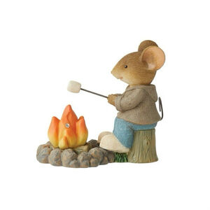 Enesco Tails with Heart Mouse Roasting Marshmallows Resin Figurine Painted 2022
